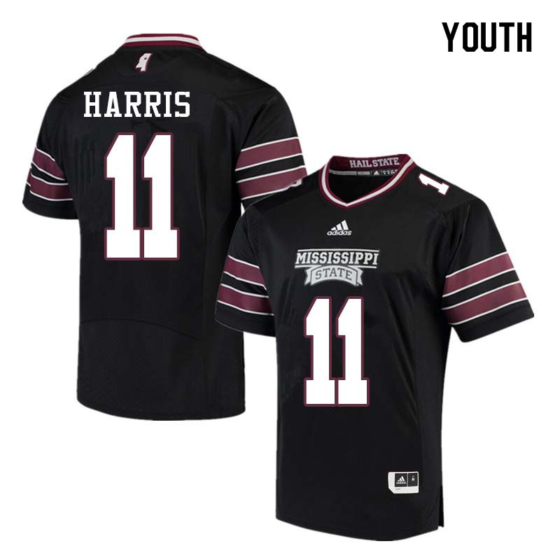 Youth #11 Dezmond Harris Mississippi State Bulldogs College Football Jerseys Sale-Black